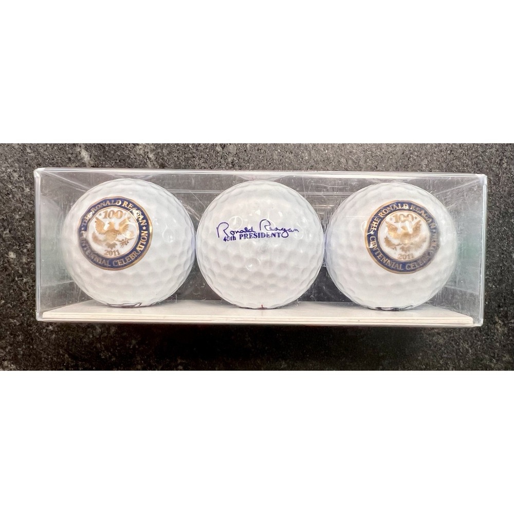 NIB President‎ Ronald Reagan Centennial Celebration 3 Golf Balls Top Flite #1
